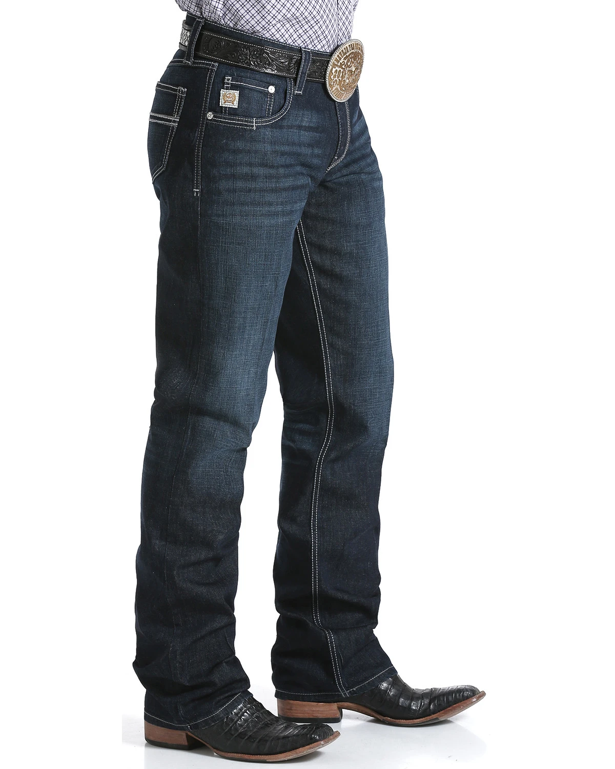 Cinch Men's Carter 2.4 Dark Wash Mid Rise Relaxed Bootcut Performance Jeans - Image 2