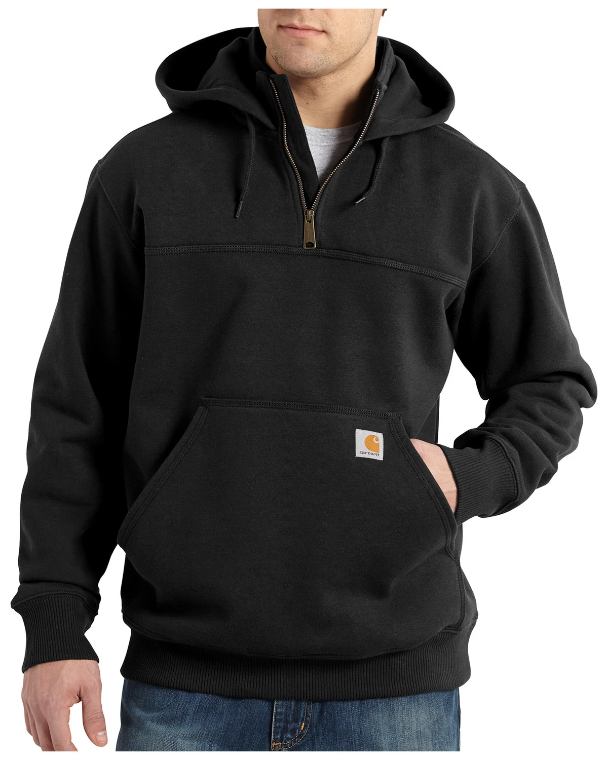 Carhartt Men's Rain Defender Paxton Hooded Zip Mock Work Sweatshirt - Image 2