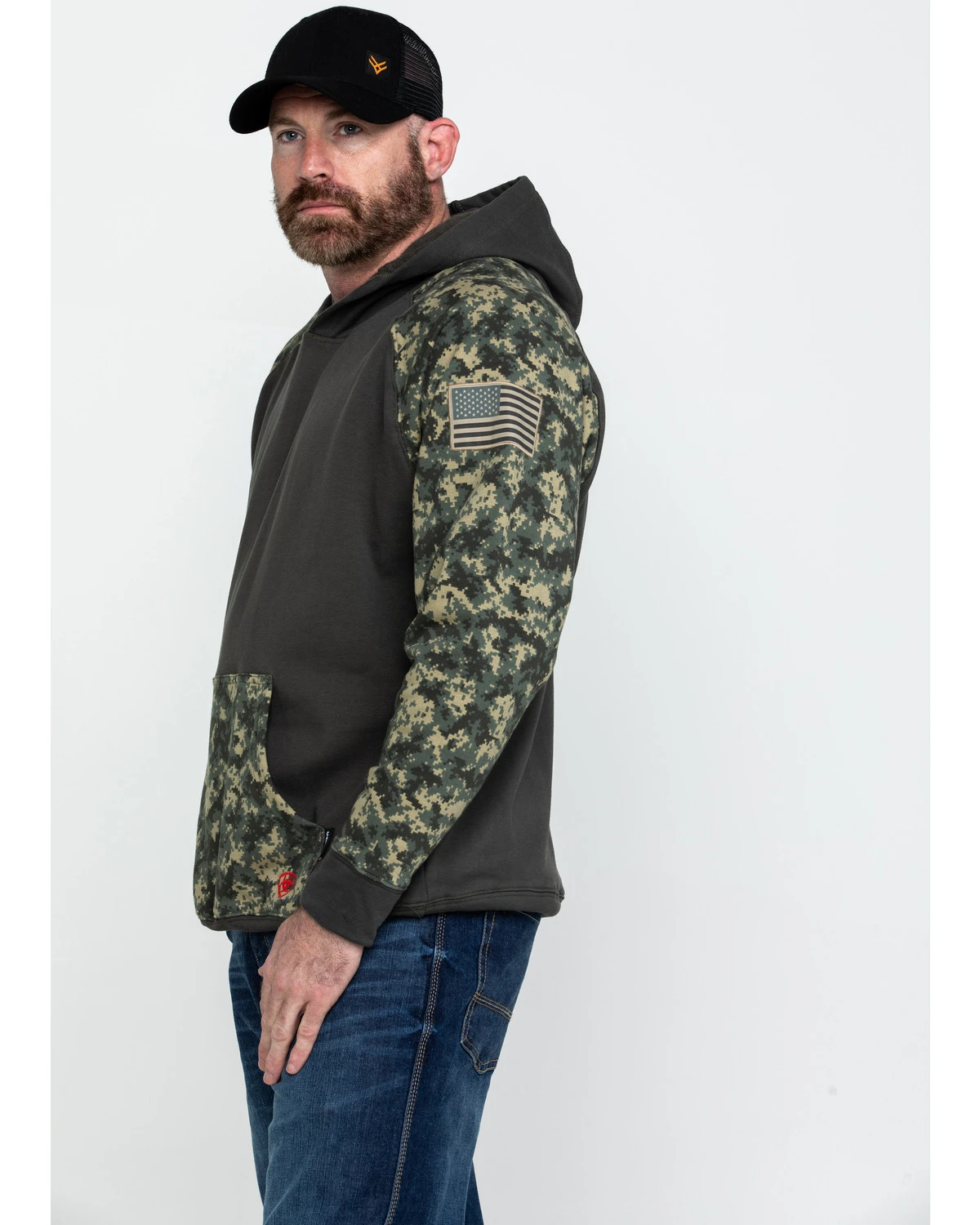 Ariat Men's FR Durastretch Camo Patriot Work Hooded Sweatshirt - Image 3