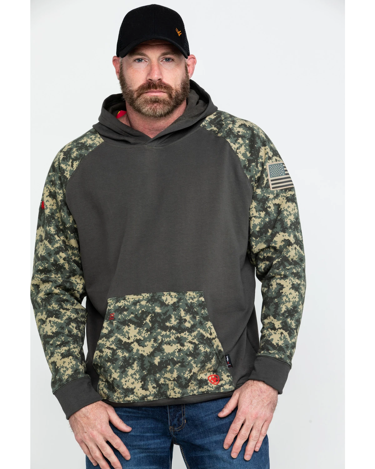 Ariat Men's FR Durastretch Camo Patriot Hoodie Work Sweatshirt - Big