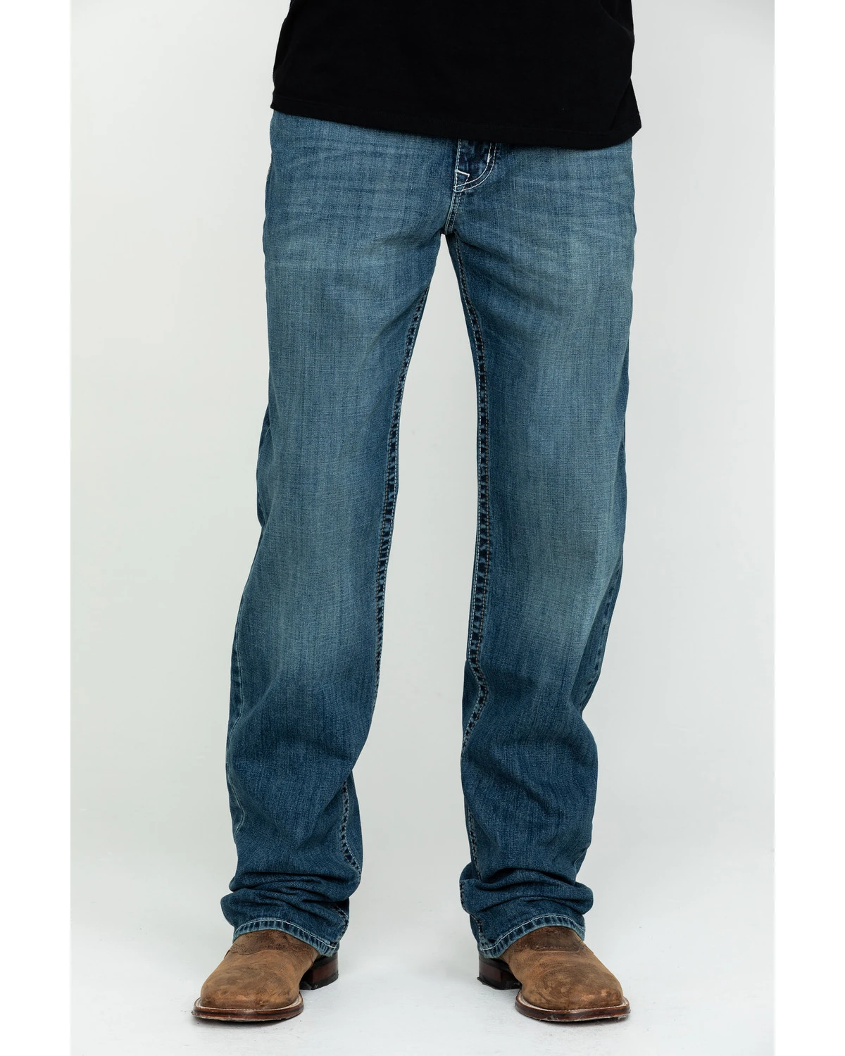Cinch Men's Grant Medium Stonewash Mid Relaxed Bootcut Jeans - Image 2