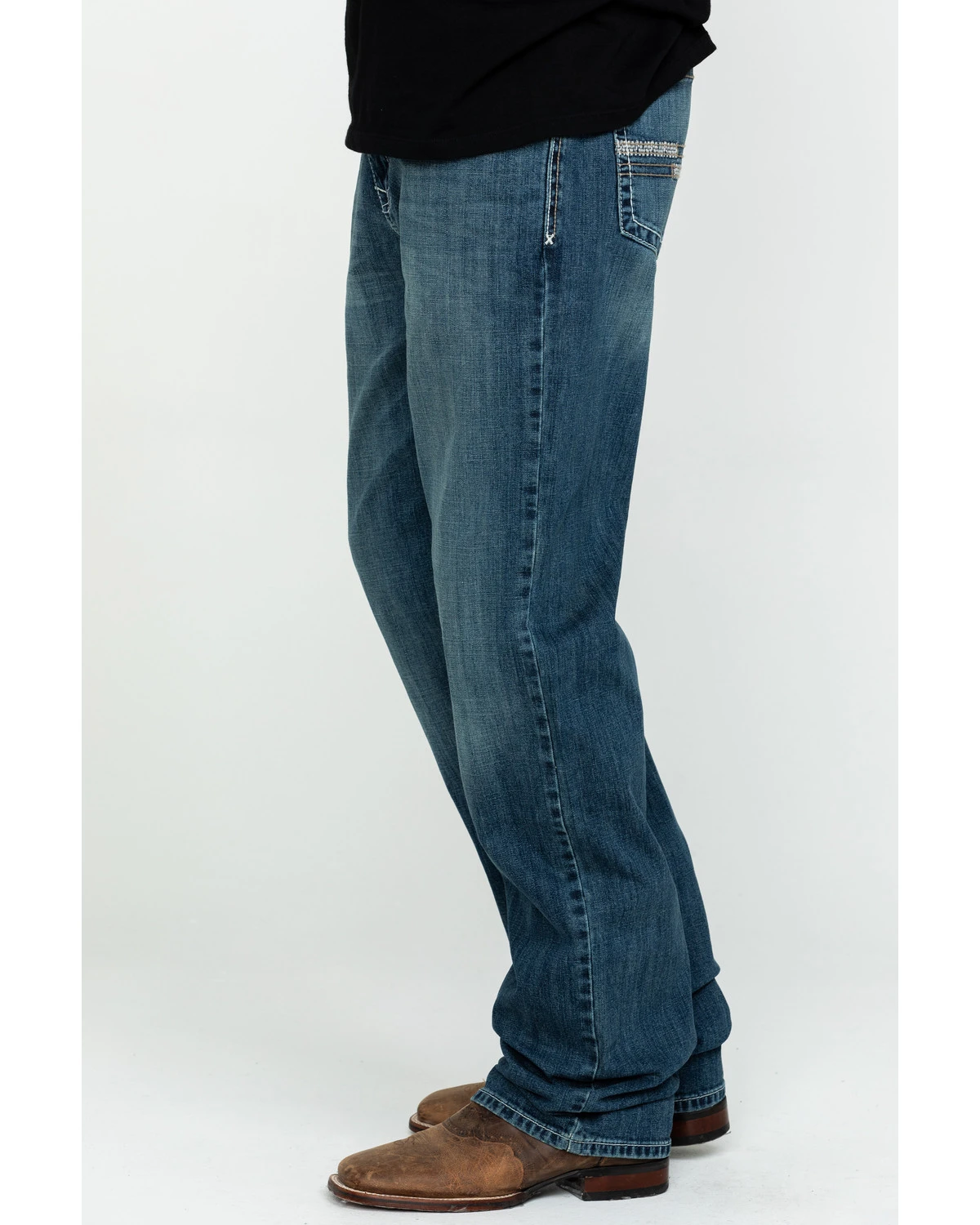 Cinch Men's Grant Medium Stonewash Mid Relaxed Bootcut Jeans - Image 3