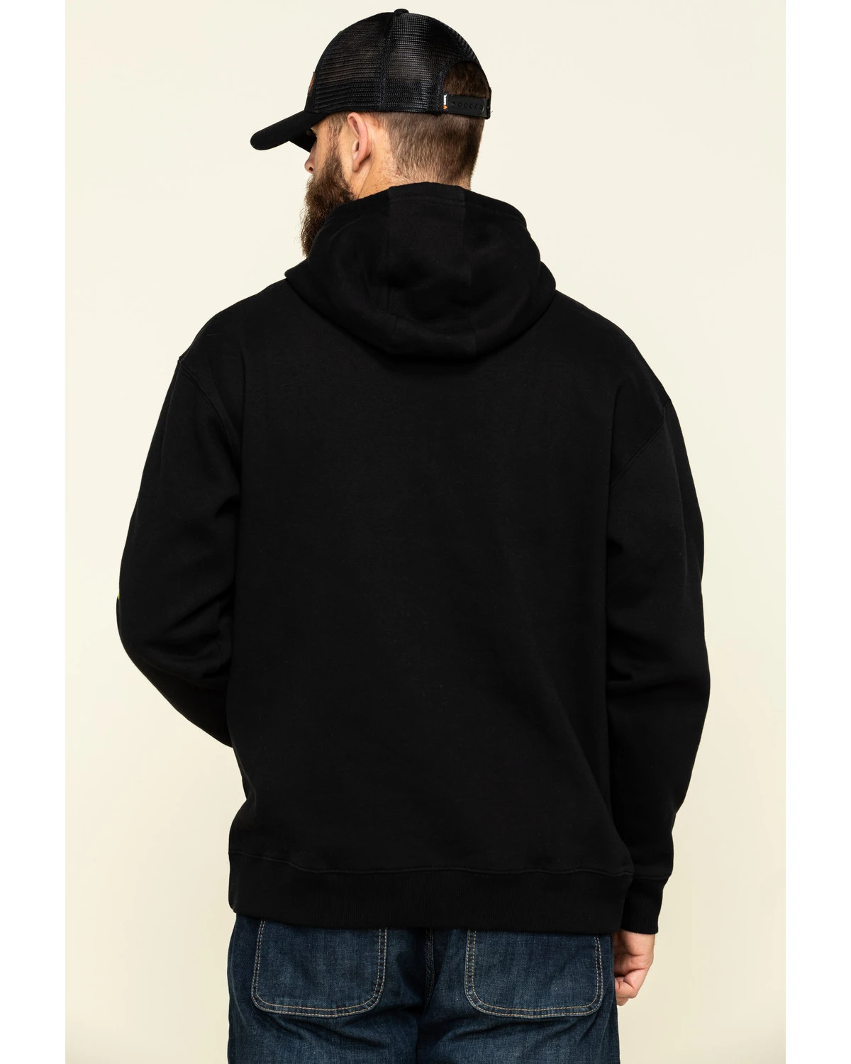 Ariat Men's Black/Lime Rebar Graphic Hooded Work Sweatshirt - Image 2