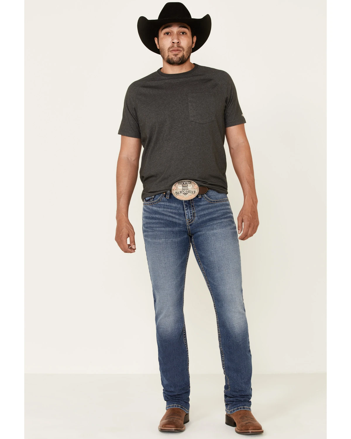 Cody James Men's Bronco Medium Wash Stackable Straight Stretch Jeans