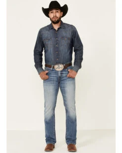 Cinch Men's Ian Medium Stonewash Performance Slim Bootcut Jeans