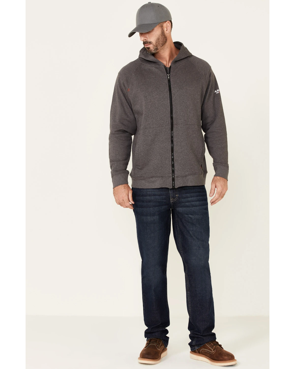 Ariat Men's FR Rev Full Cover Flag Graphic Zip-Front Hooded Work Jacket - Image 2