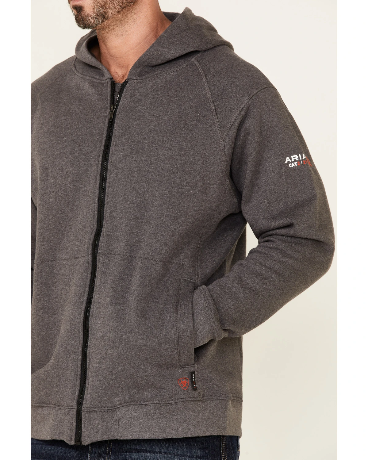 Ariat Men's FR Rev Full Cover Flag Graphic Zip-Front Hooded Work Jacket - Image 3