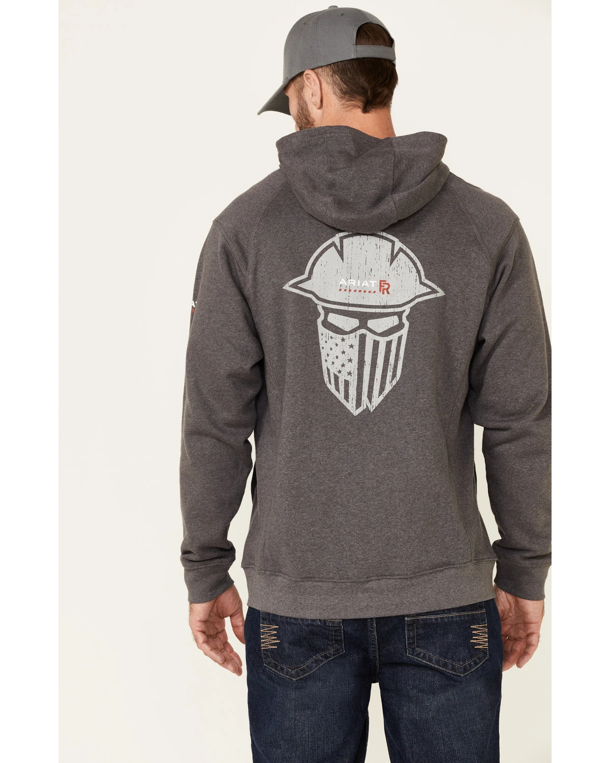 Ariat Men's FR Rev Full Cover Flag Graphic Zip-Front Hooded Work Jacket - Image 4