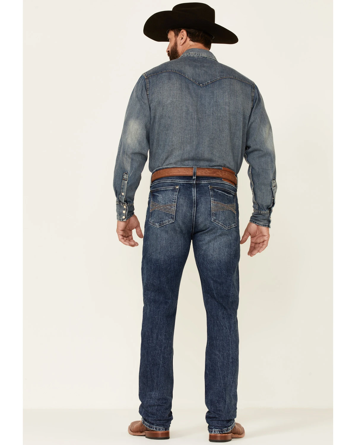 Wrangler 20X Men's Shore Medium Wash Stretch Slim Straight Jeans - Long - Image 4