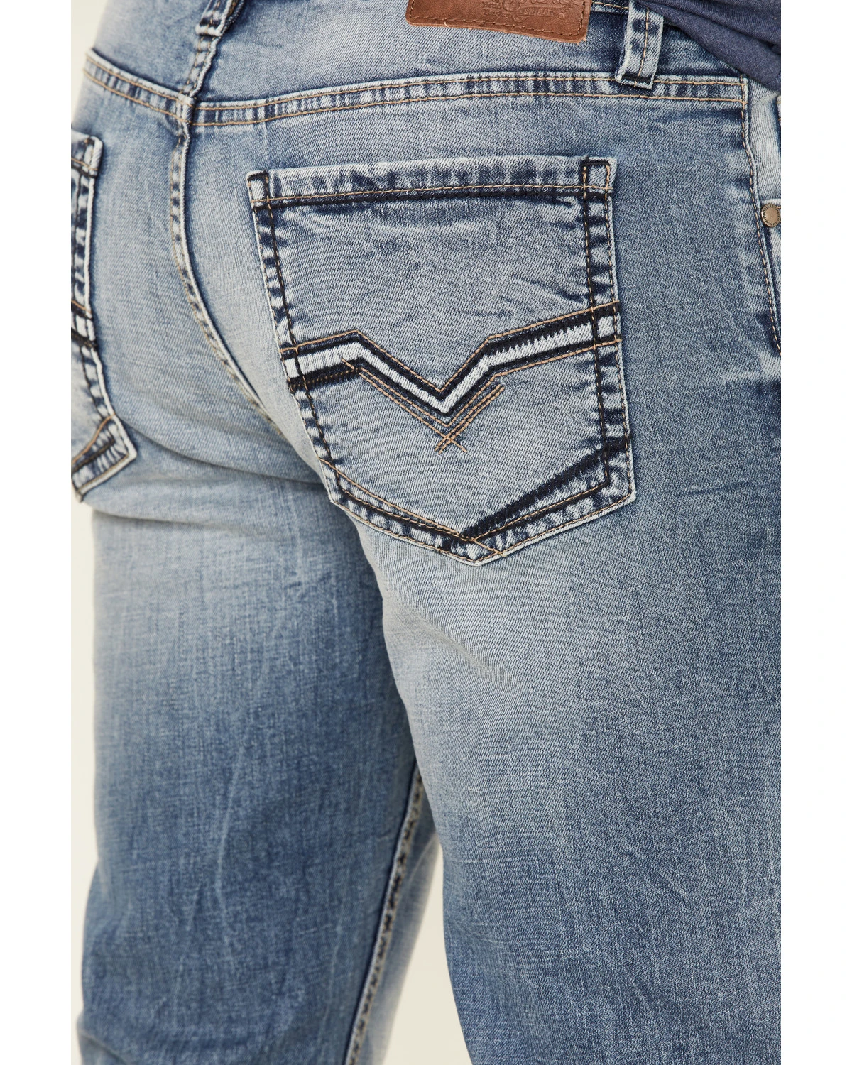 Moonshine Spirit Men's Grant Medium Wash Stretch Slim Straight Jeans - Image 3