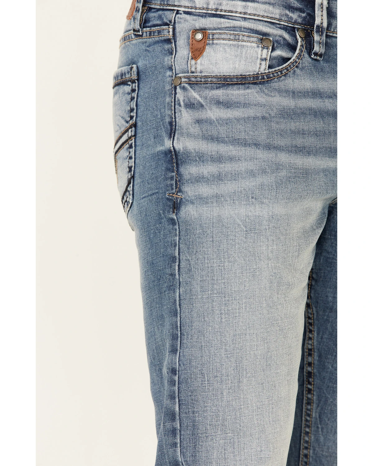 Moonshine Spirit Men's Grant Medium Wash Stretch Slim Straight Jeans - Image 4