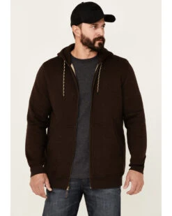 Moonshine Spirit Men's Brown Koa Wood Zip-Front Hooded Jacket