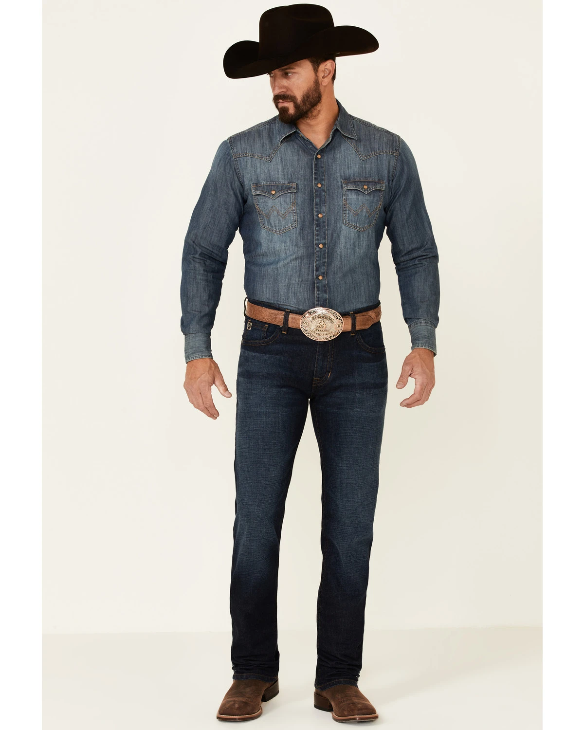 Rock & Roll Denim Men's Hooey Dark Wash Reflex Revolver Slim Straight Jeans - Image 3