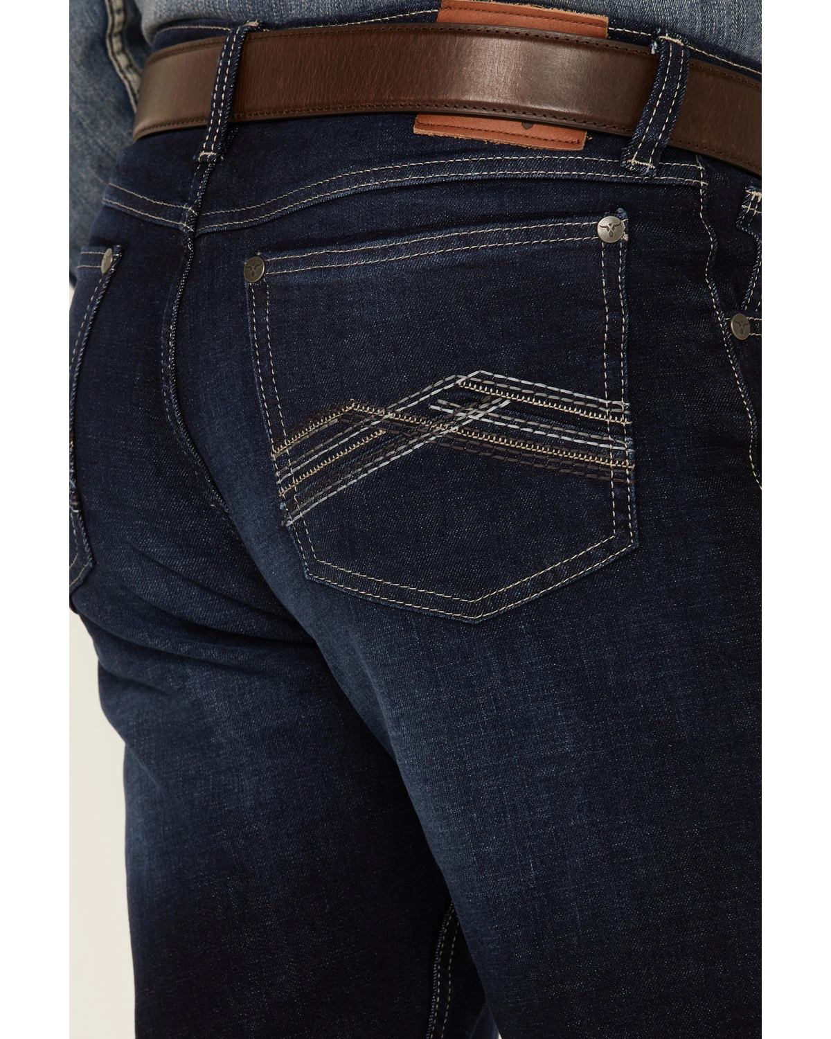 Wrangler 20X Men's Azure Vintage Dark Wash Stretch Slim Bootcut Jeans - Long - Image 4