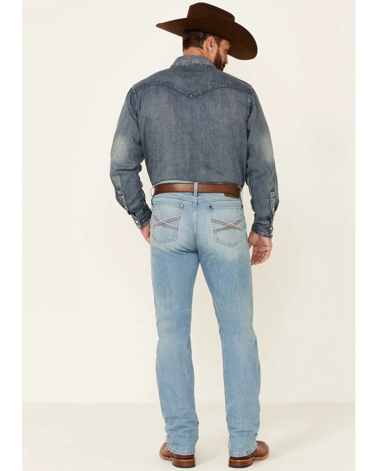 Wrangler 20X Men's Beech Light Wash Stretch Slim Straight Jeans - Image 3