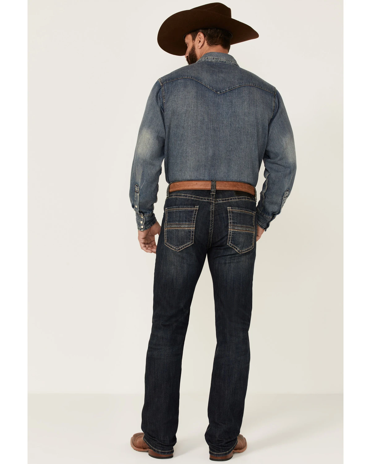 Rock & Roll Denim Men's Vintage Dark Revolver Stretch Slim Straight Jeans