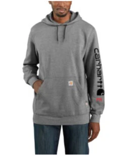 Carhartt Men's FR Solid Force Midweight Signature Logo Hooded Work Sweatshirt