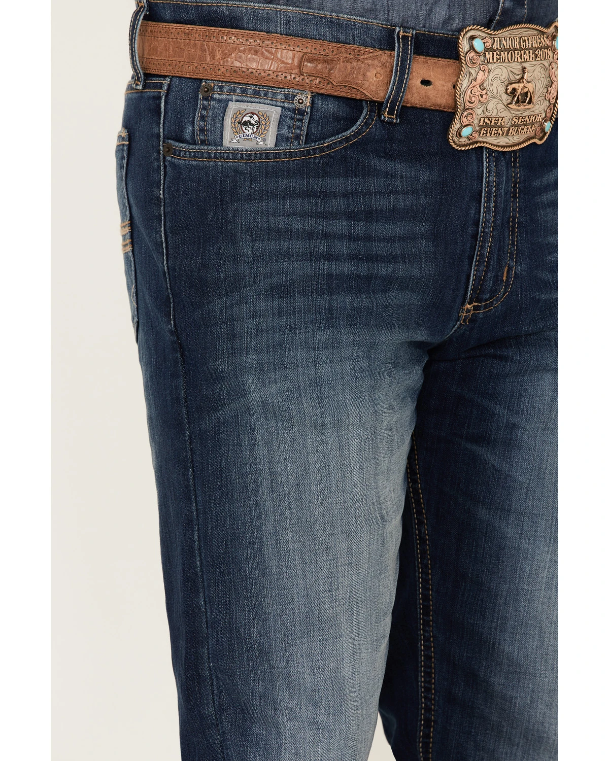 Cinch Men's Silver Label Medium Stonewash Performance Stretch Slim Straight Jeans - Image 2
