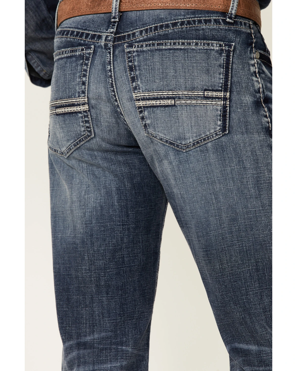 Cinch Men's White Label Medium Stonewash Performance Stretch Relaxed Straight Jeans - Image 4