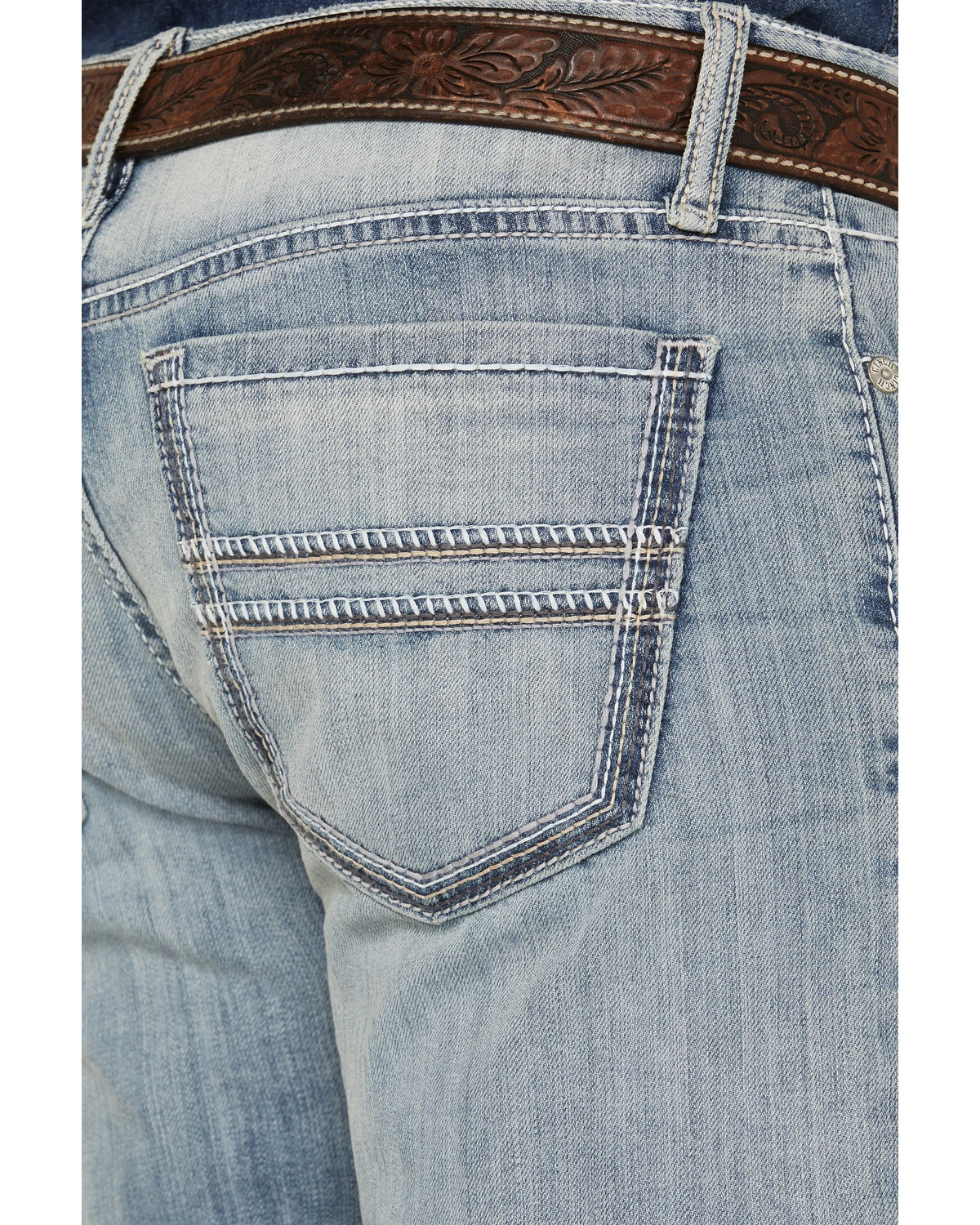 Cinch Men' Grant Light Stonewash Performance Bootcut Jeans - Image 4