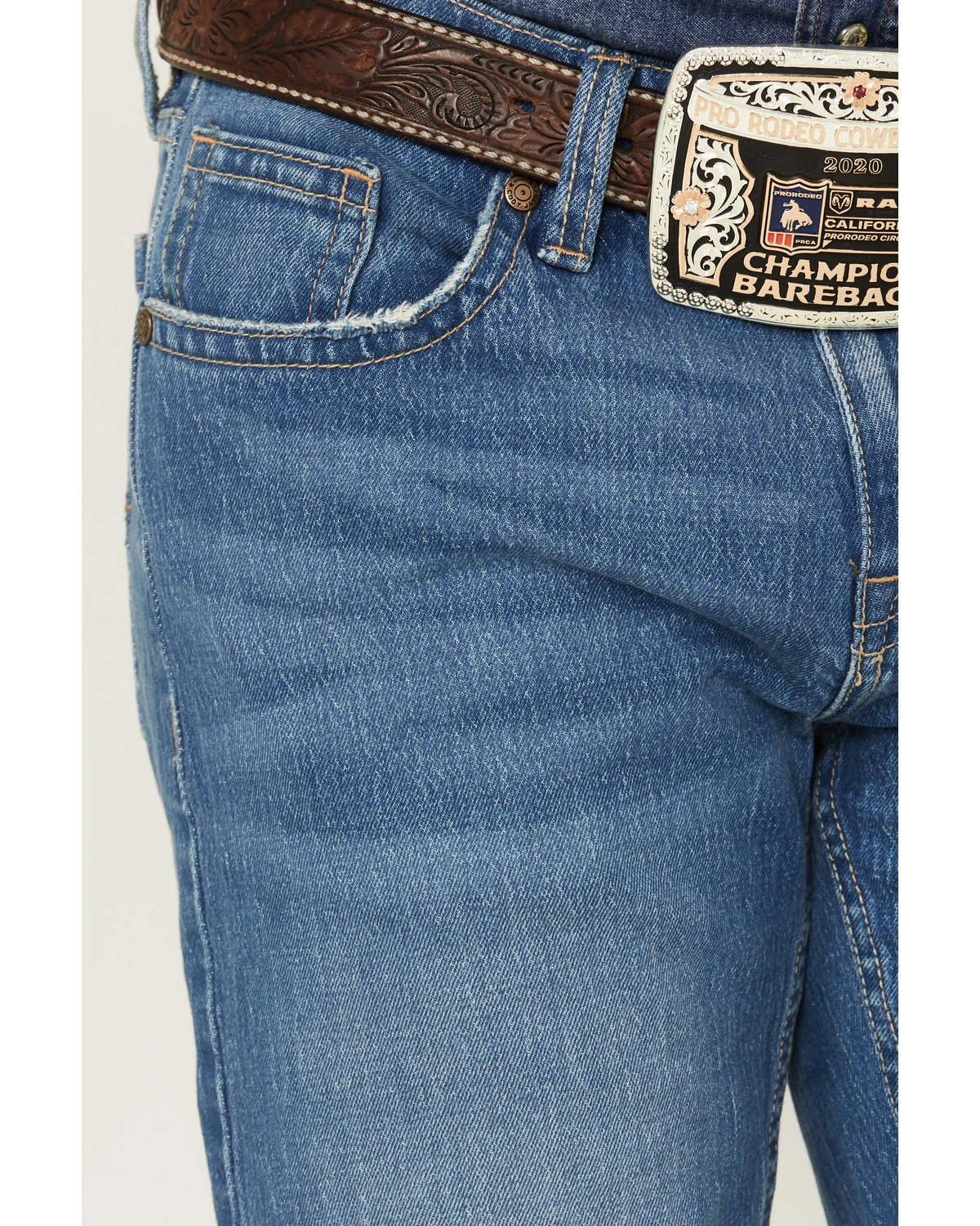 Cody James Men's Buffalo Stackable Medium Wash Stretch Straight Denim Jeans - Image 2