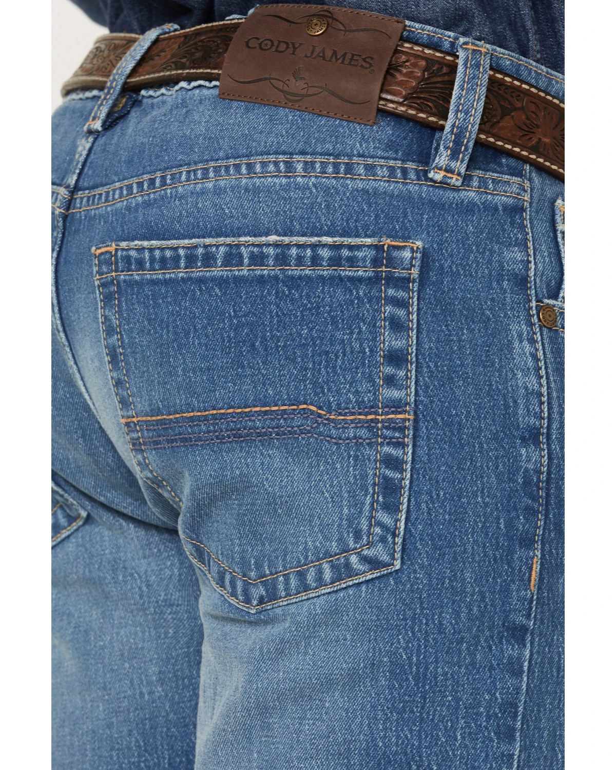 Cody James Men's Buffalo Stackable Medium Wash Stretch Straight Denim Jeans - Image 4