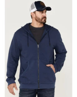 Brothers & Sons Men's Weathered French Terry Zip-Front Hooded Jacket