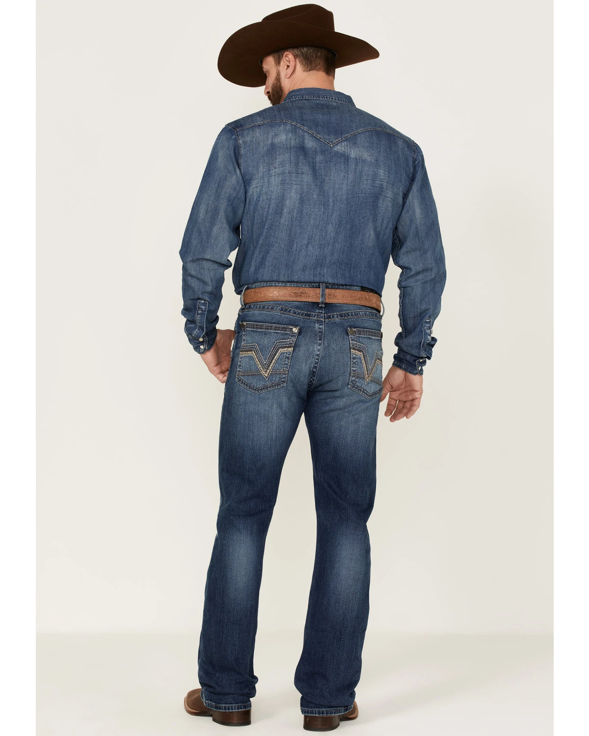 Rock 47 By Wrangler Men's Edmond Medium Wash Stretch Slim Bootcut Jeans - Image 3