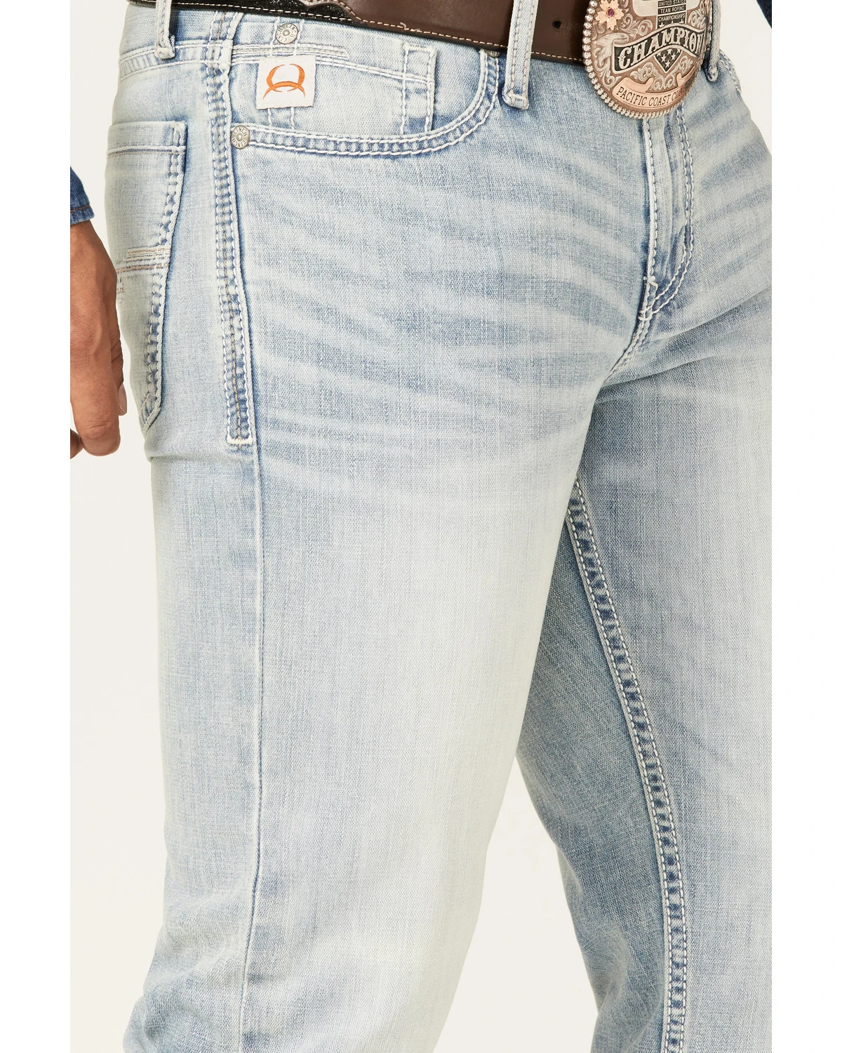 Cinch Men's Ian Light Stonewash Performance Stretch Slim Bootcut Jeans - Image 2