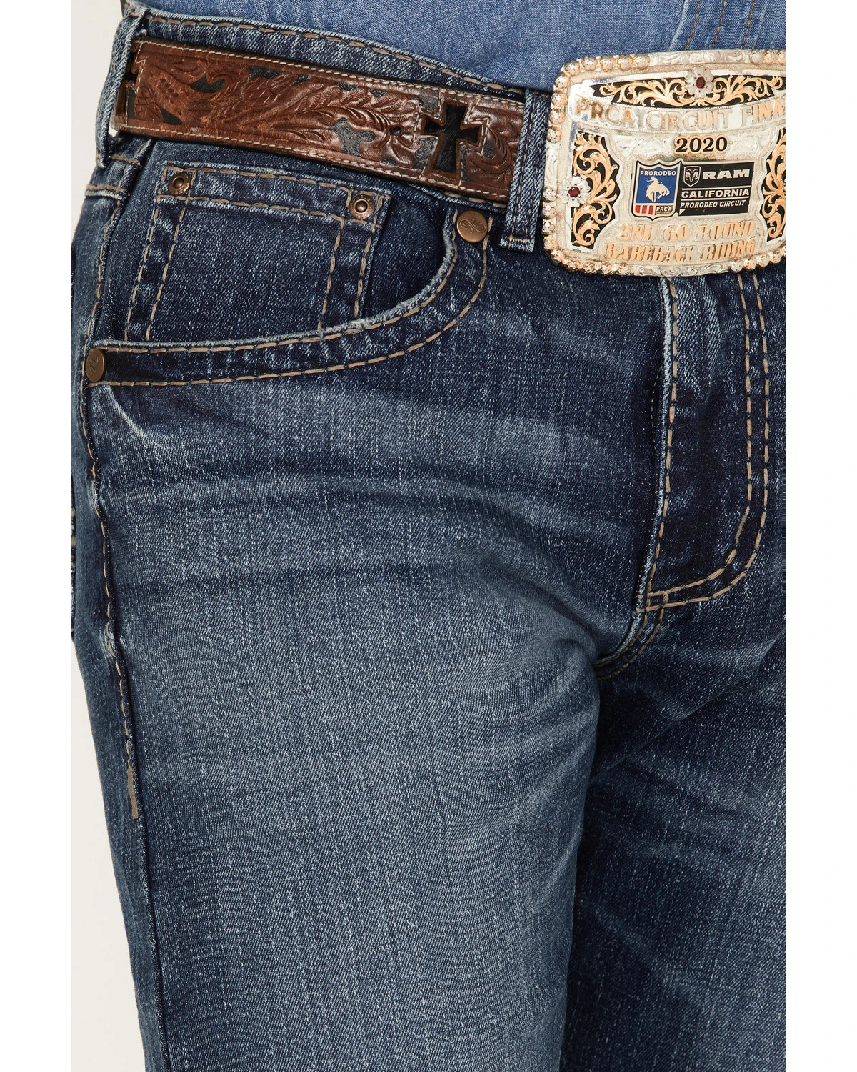 Rock 47 By Wrangler Cornflower Medium Dark Wash Stretch Slim Straight Jeans - Image 2