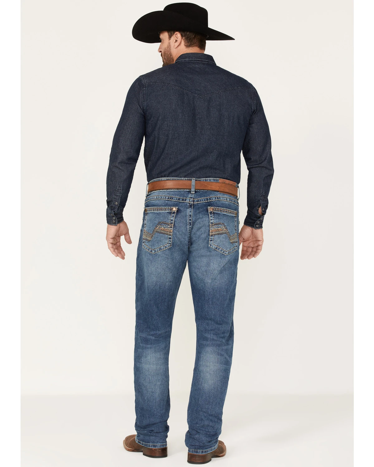 Rock 47 By Wrangler Men's Ash Medium Wash Stretch Slim Straight Jeans - Image 3