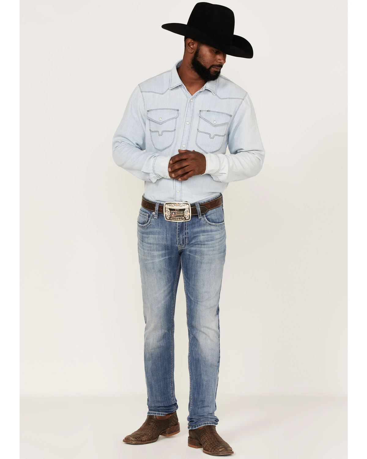 Rock & Roll Denim Men's Rifle Light Wash Reflex Stretch Skinny Jeans - Image 3