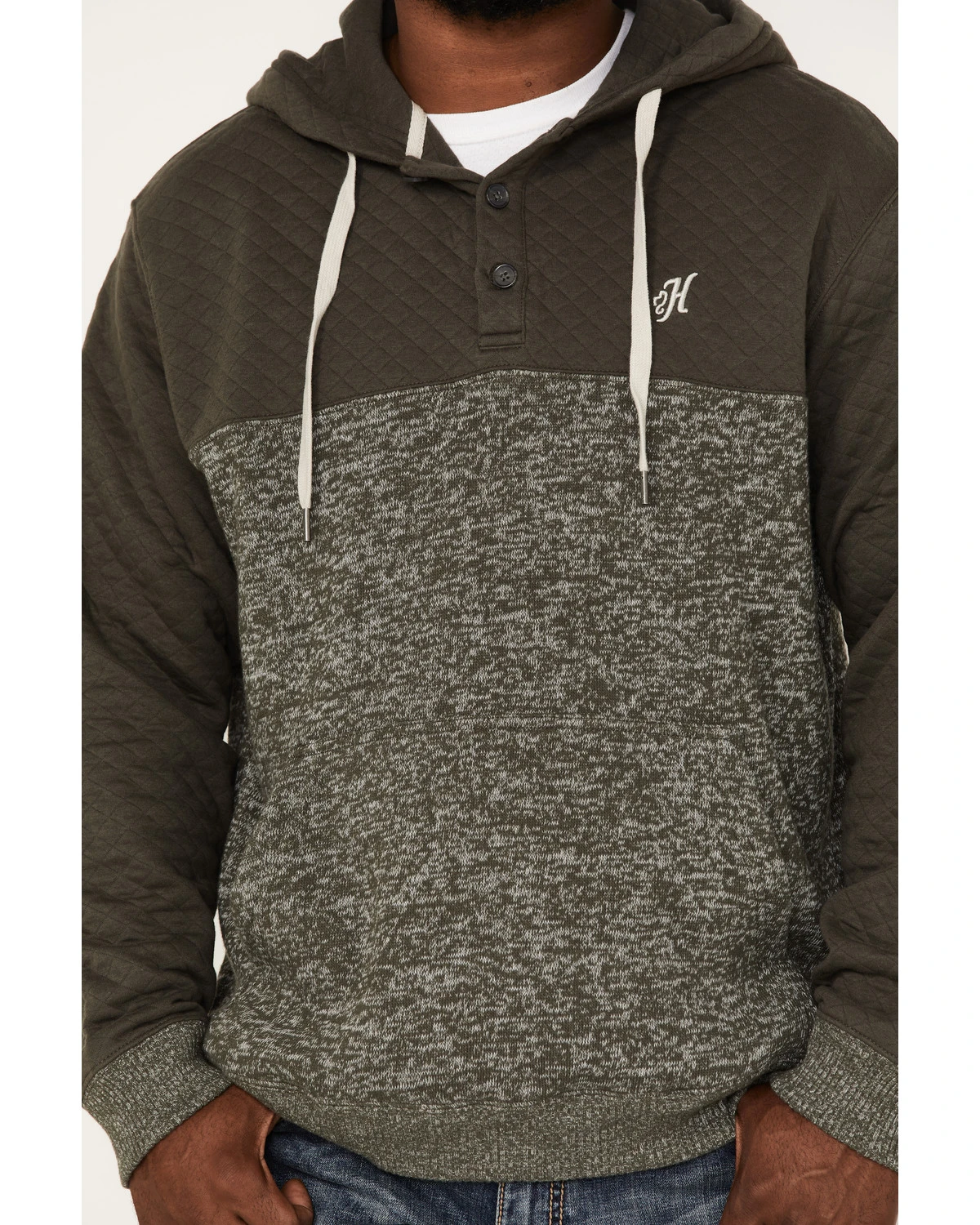 Hooey Men's Jimmy Quilted 1/4 Button Hooded Pullover - Image 3