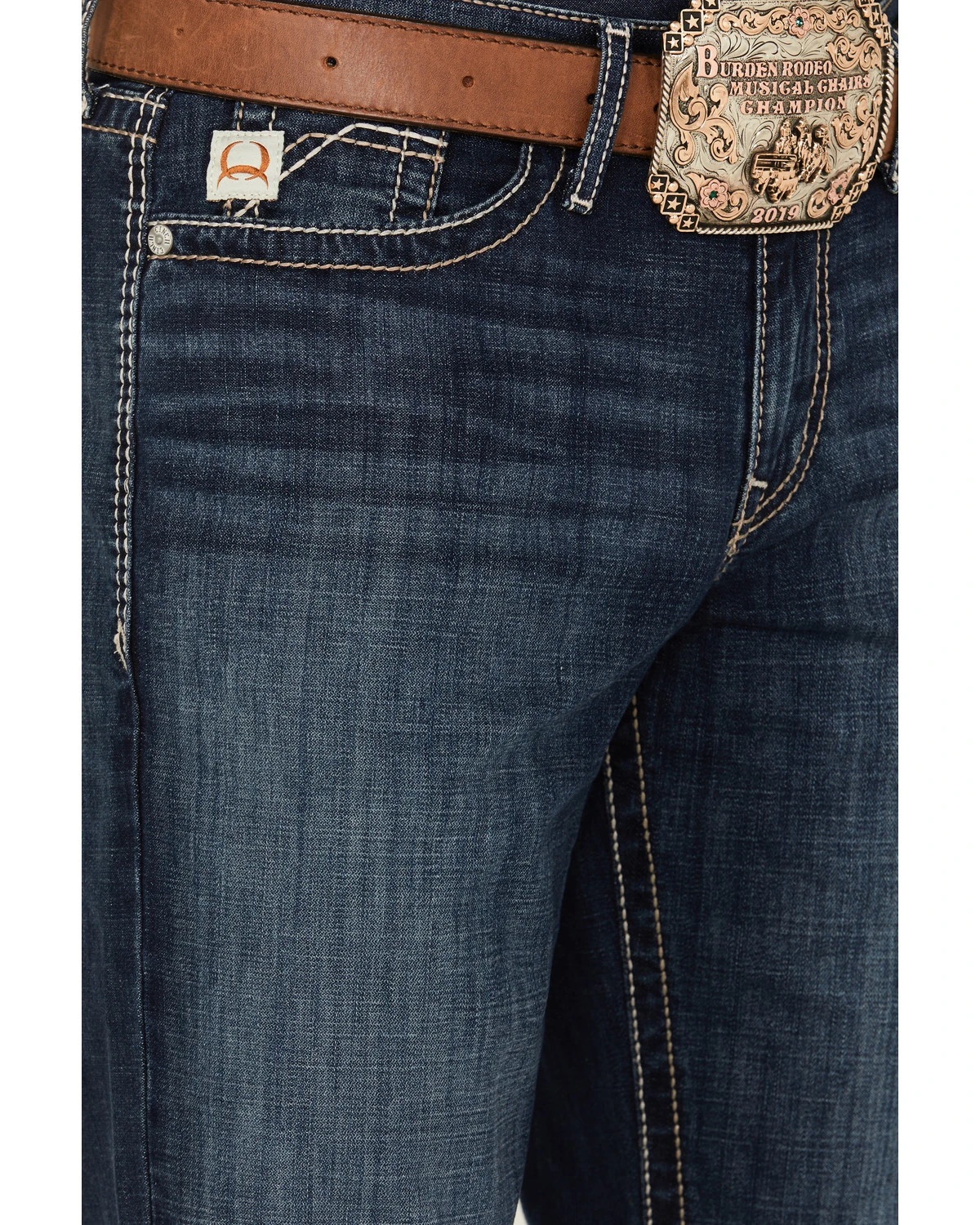 Cinch Men's Grant Dark Stonewash Relaxed Bootcut Stretch Performance Jeans - Image 2