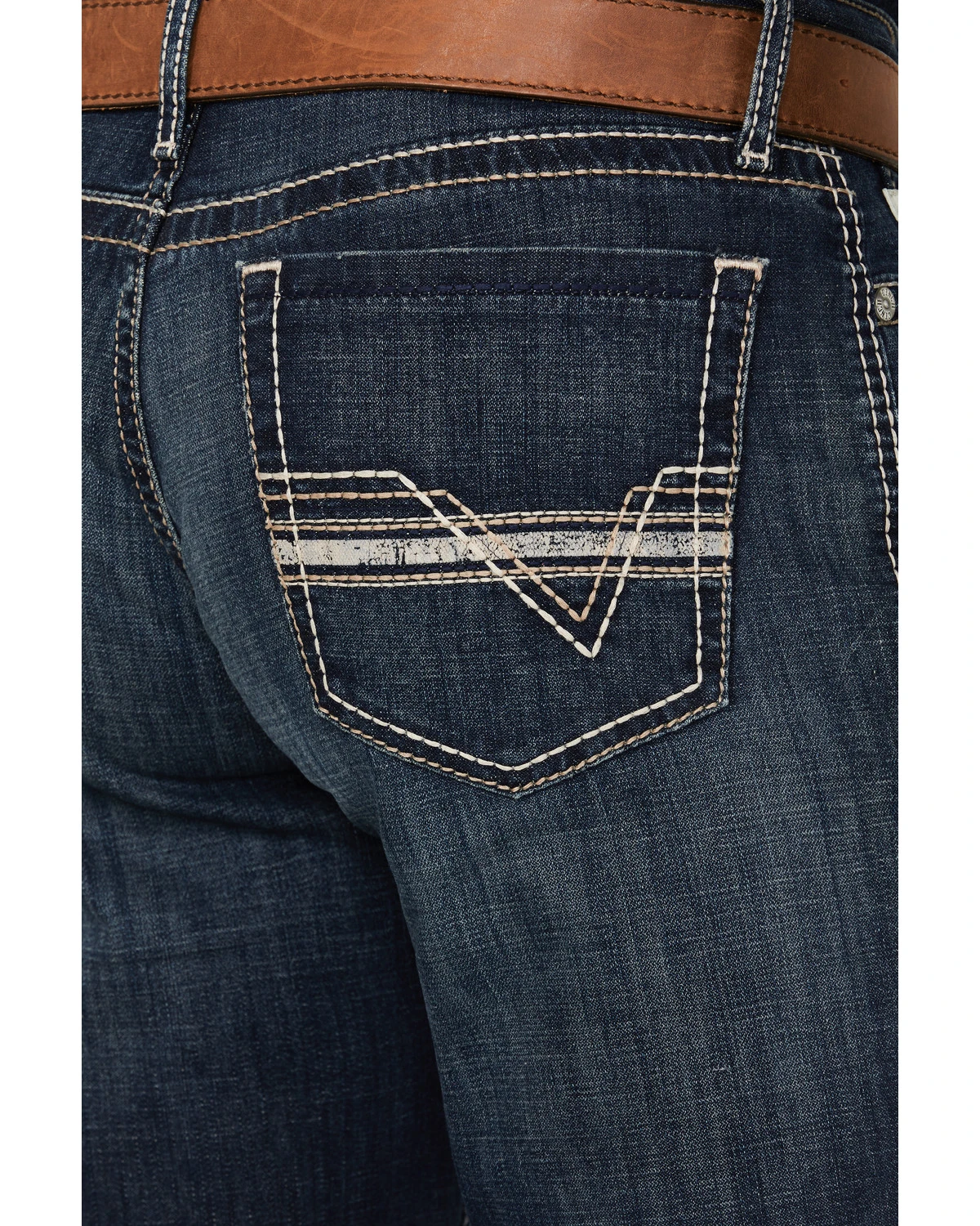 Cinch Men's Grant Dark Stonewash Relaxed Bootcut Stretch Performance Jeans - Image 4