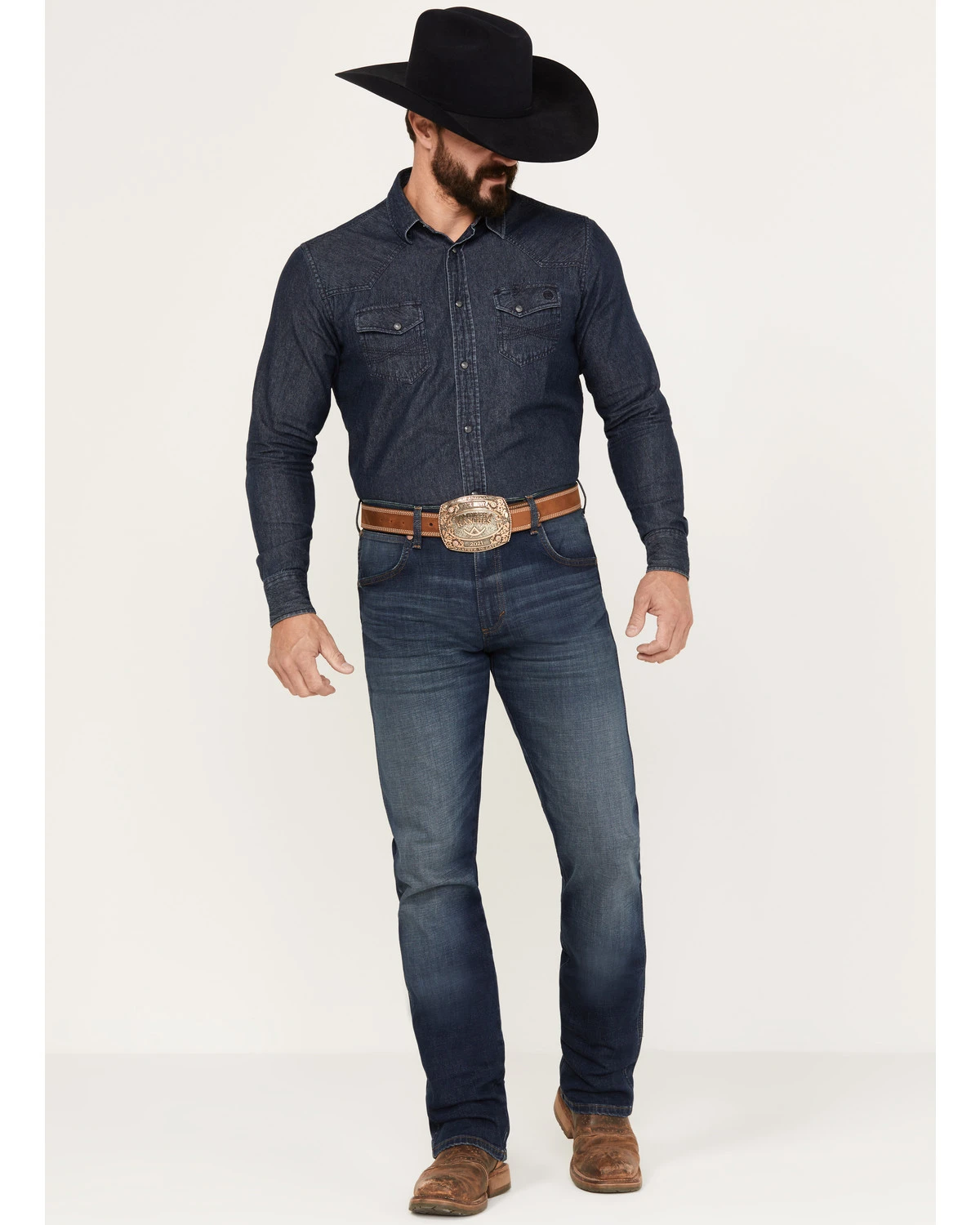 Wrangler Retro Men's 88MWZ Stone Dark Wash Slim Straight Stretch Denim Jeans