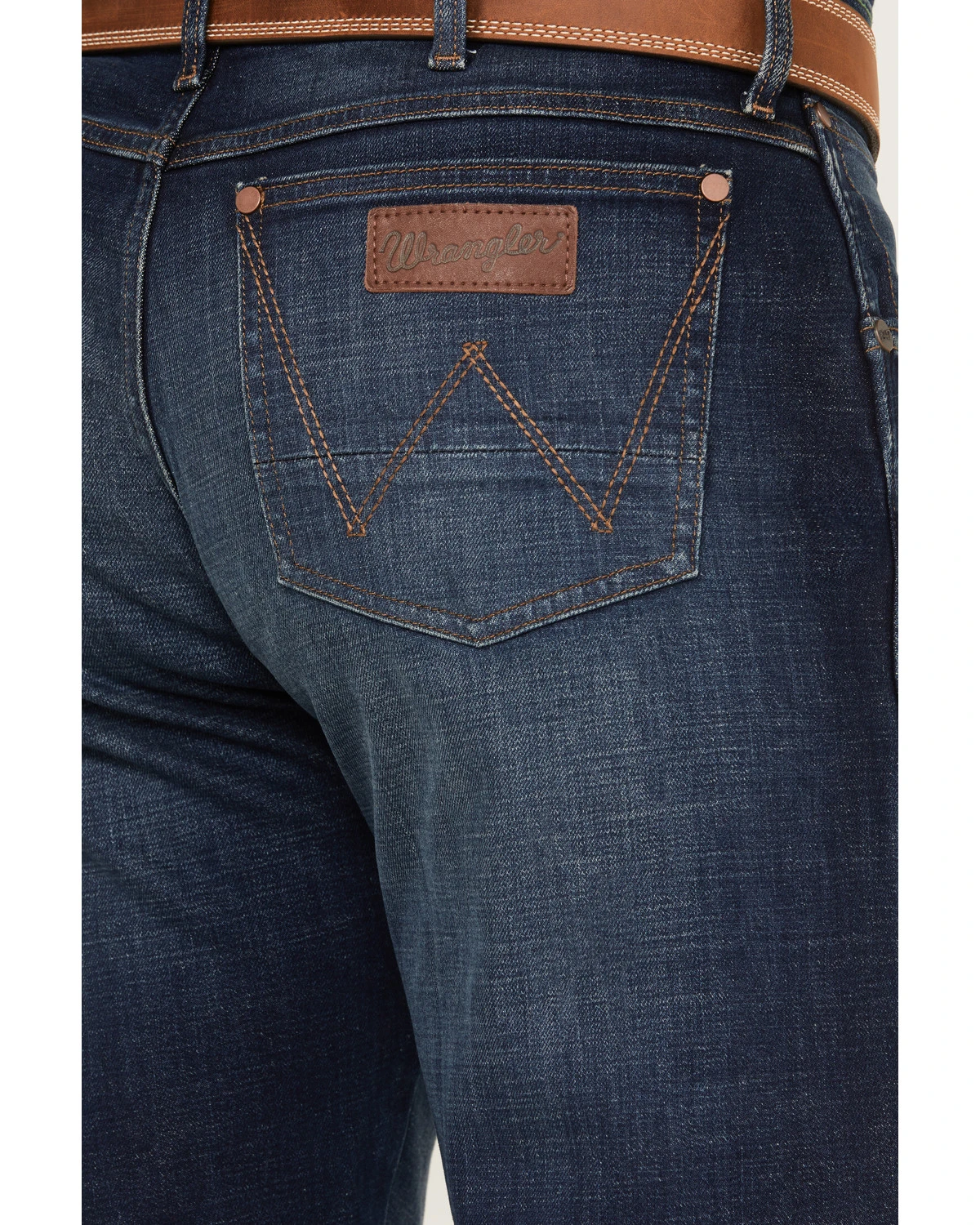 Wrangler Retro Men's 88MWZ Stone Dark Wash Slim Straight Stretch Denim Jeans - Image 4