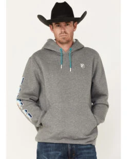 RANK 45 Men's Striped Logo Sleeve Hooded Sweatshirt