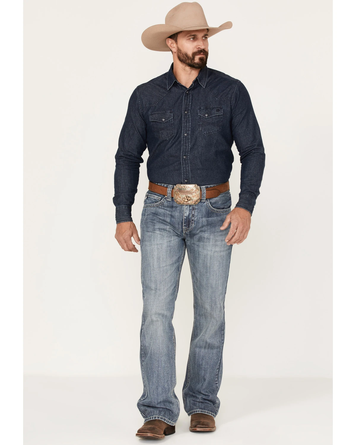 Rock & Roll Denim Men's Relaxed Fit Ladder Stitch Bootcut Jeans - Image 3