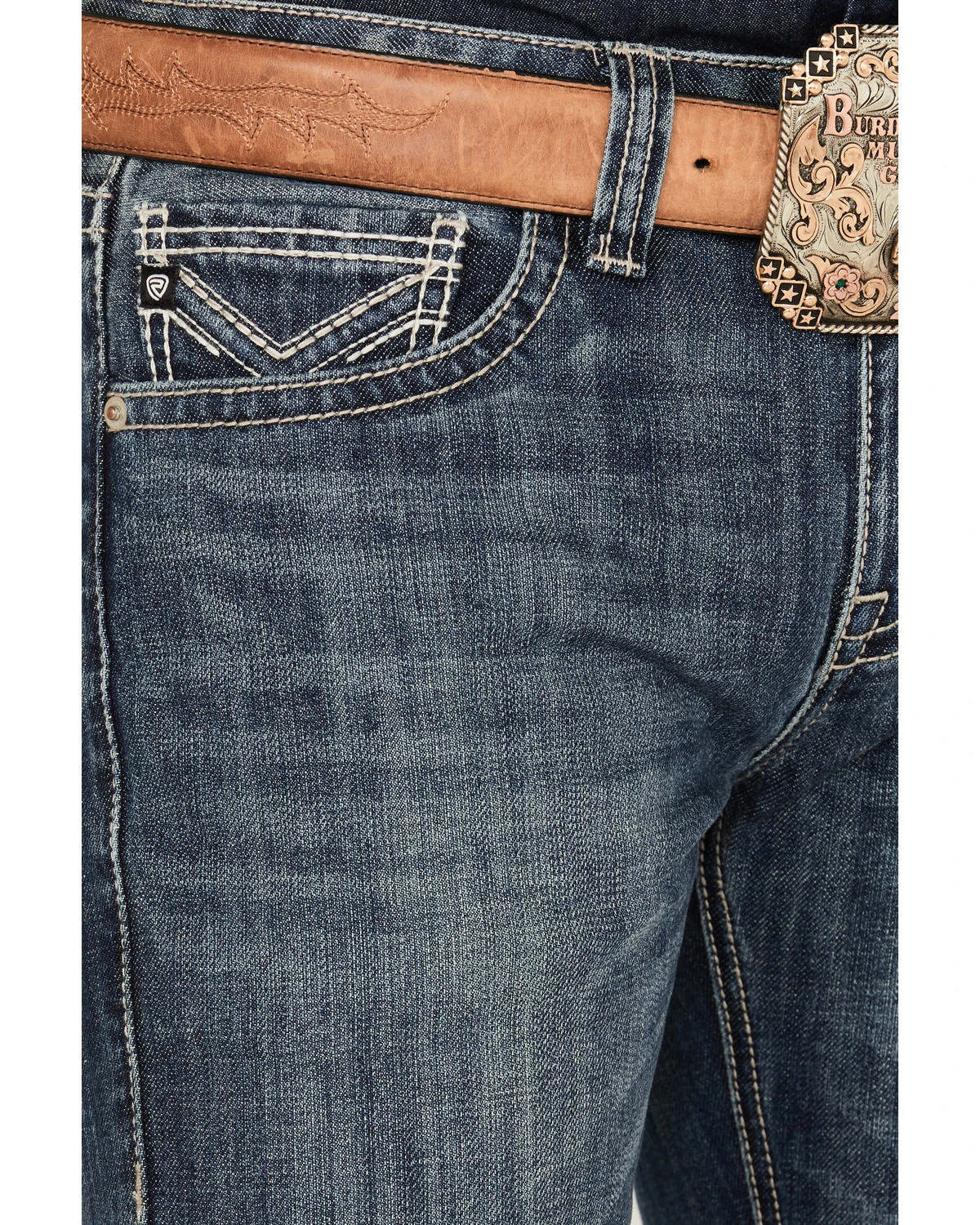 Rock & Roll Denim Men's Dark Vintage Wash Bootcut Jeans - Image 2