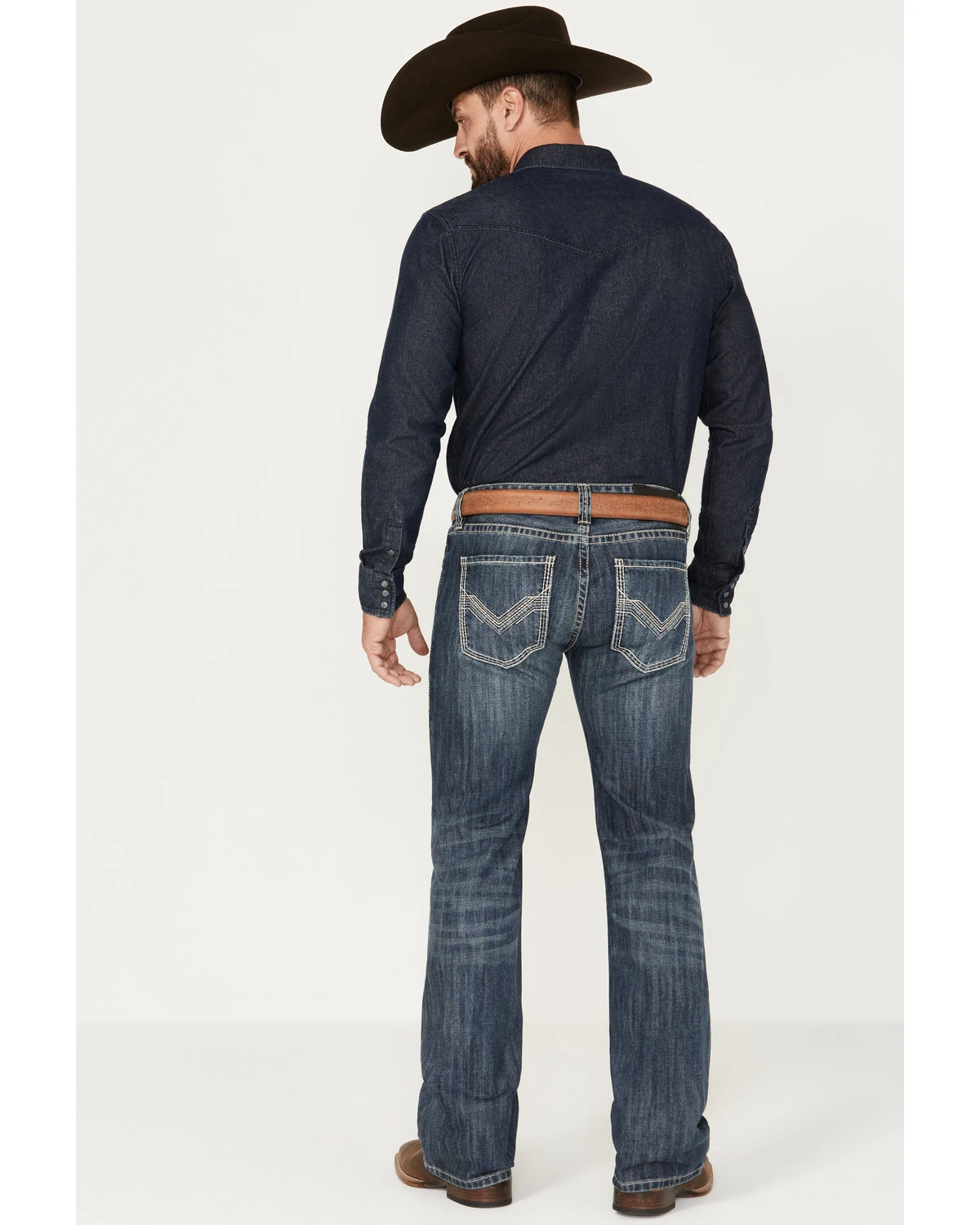 Rock & Roll Denim Men's Dark Vintage Wash Bootcut Jeans - Image 3