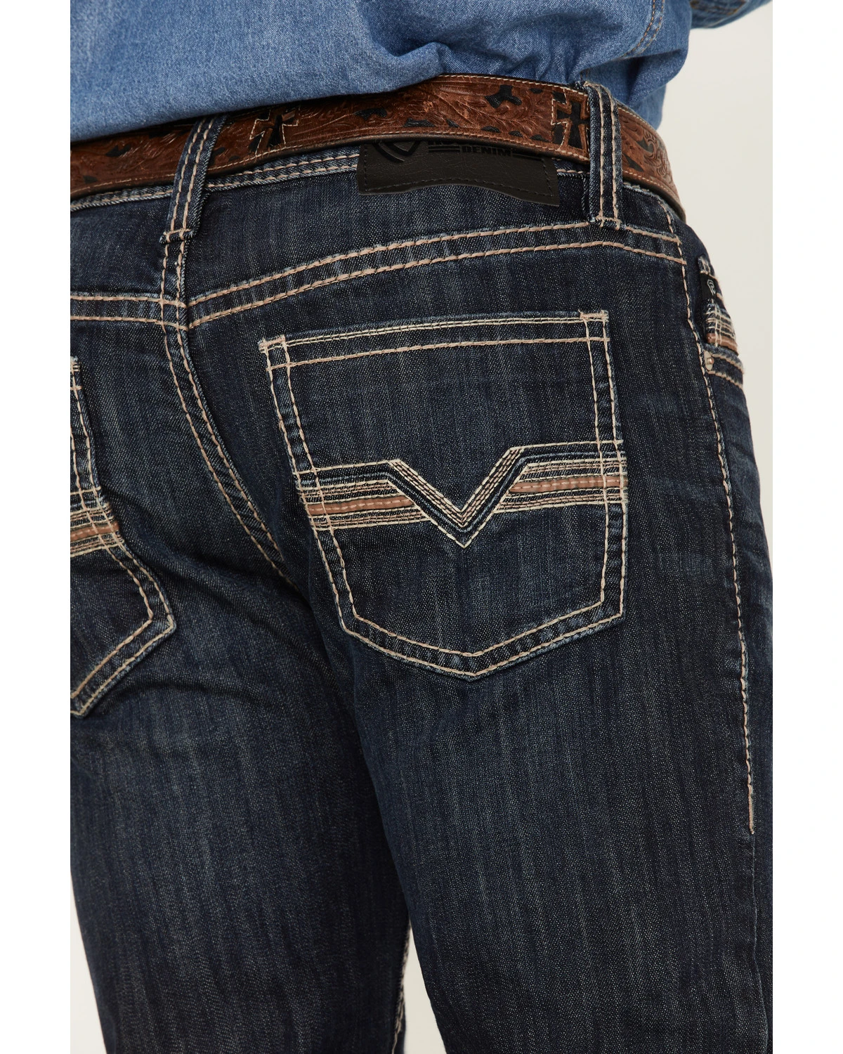Rock & Roll Denim Men's Dark Wash Pistol Stackable Reflex Bootcut Jeans - Image 2