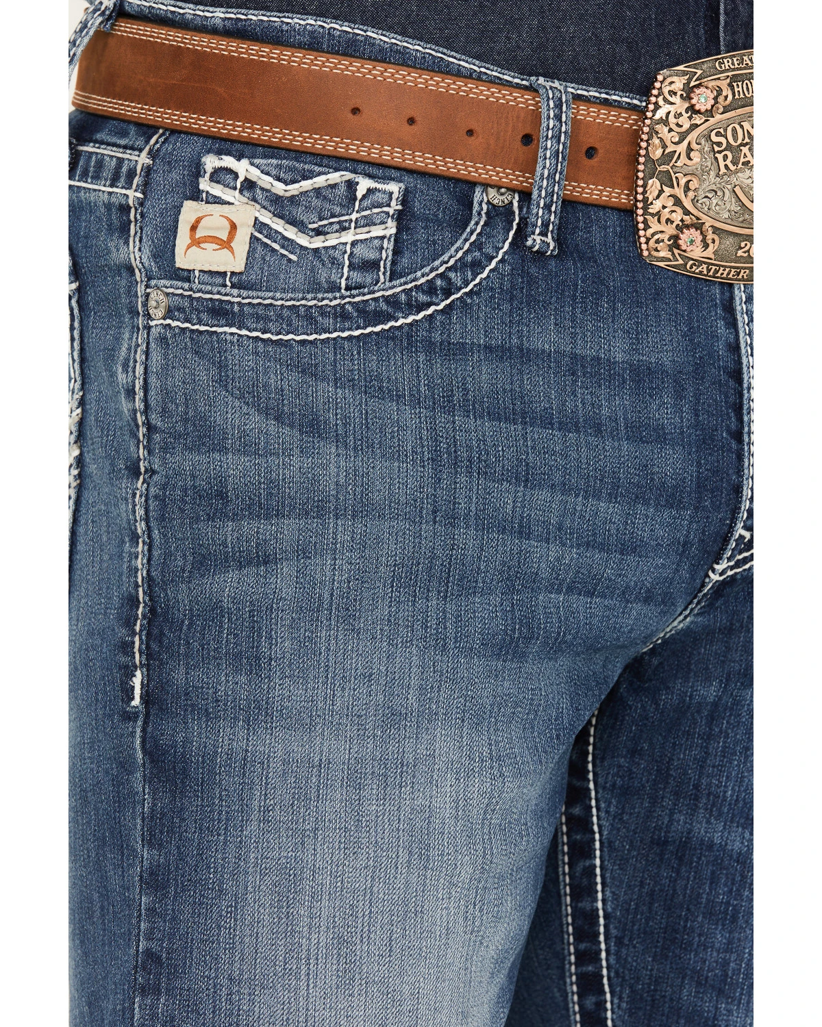 Cinch Men's Ian Medium Stonewash Slim Boot Performance Stretch Denim - Image 2