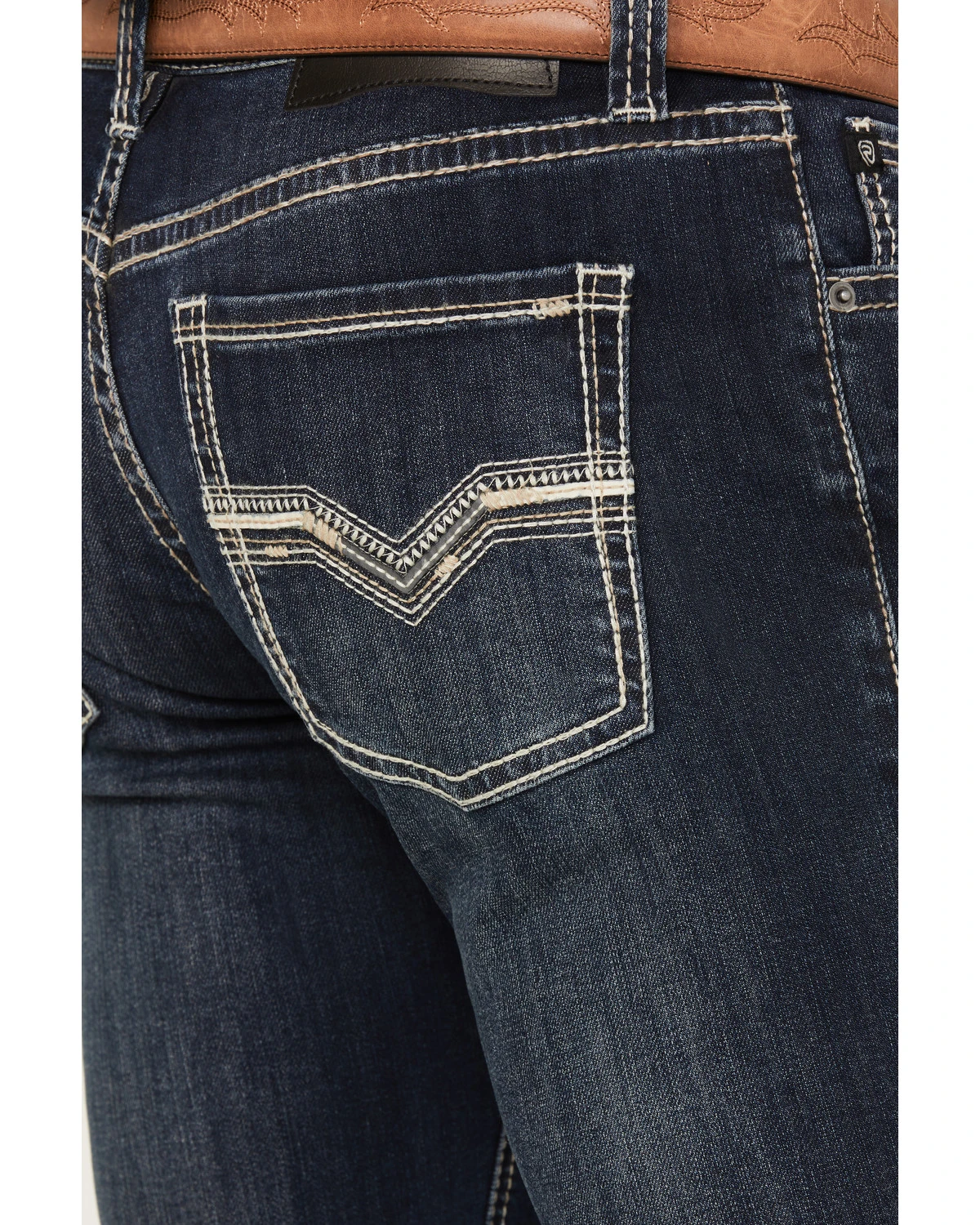 Rock & Roll Denim Men's Rifle Dark Vintage Wash Skinny Reflex Denim Jeans - Image 2