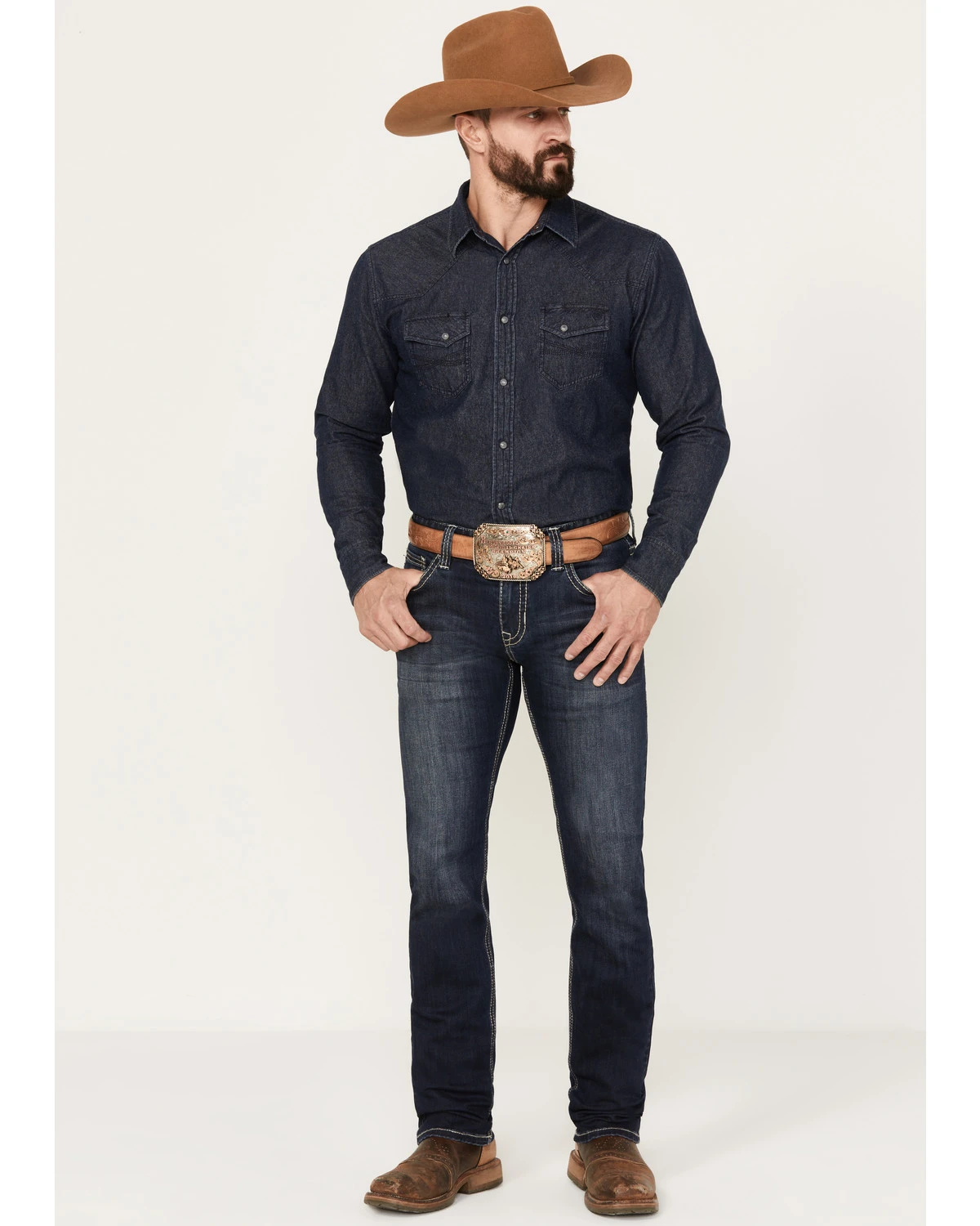 Rock & Roll Denim Men's Rifle Dark Vintage Wash Skinny Reflex Denim Jeans - Image 3