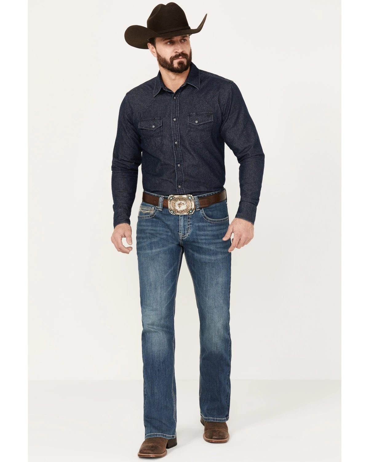 Rock & Roll Denim Men's Pistol Medium Vintage Wash Bootcut Reflex Denim Jeans - Image 3