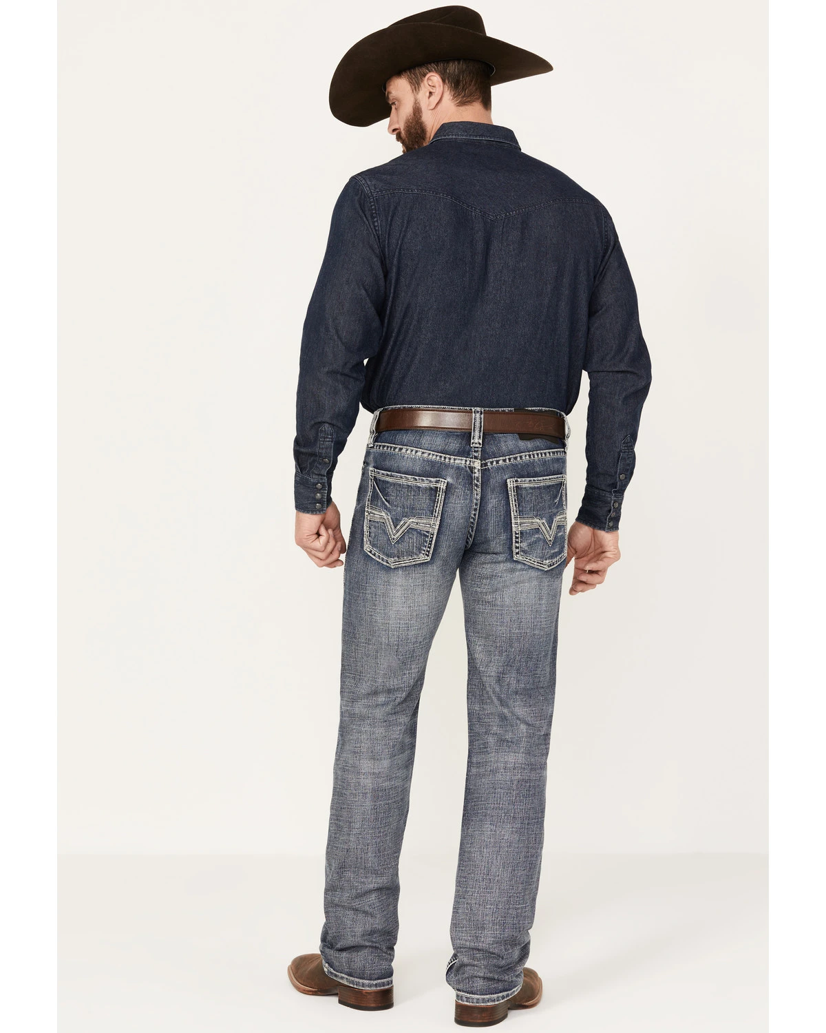 Rock & Roll Denim Men's Pistol Medium Vintage Wash Straight Leg Denim Jeans