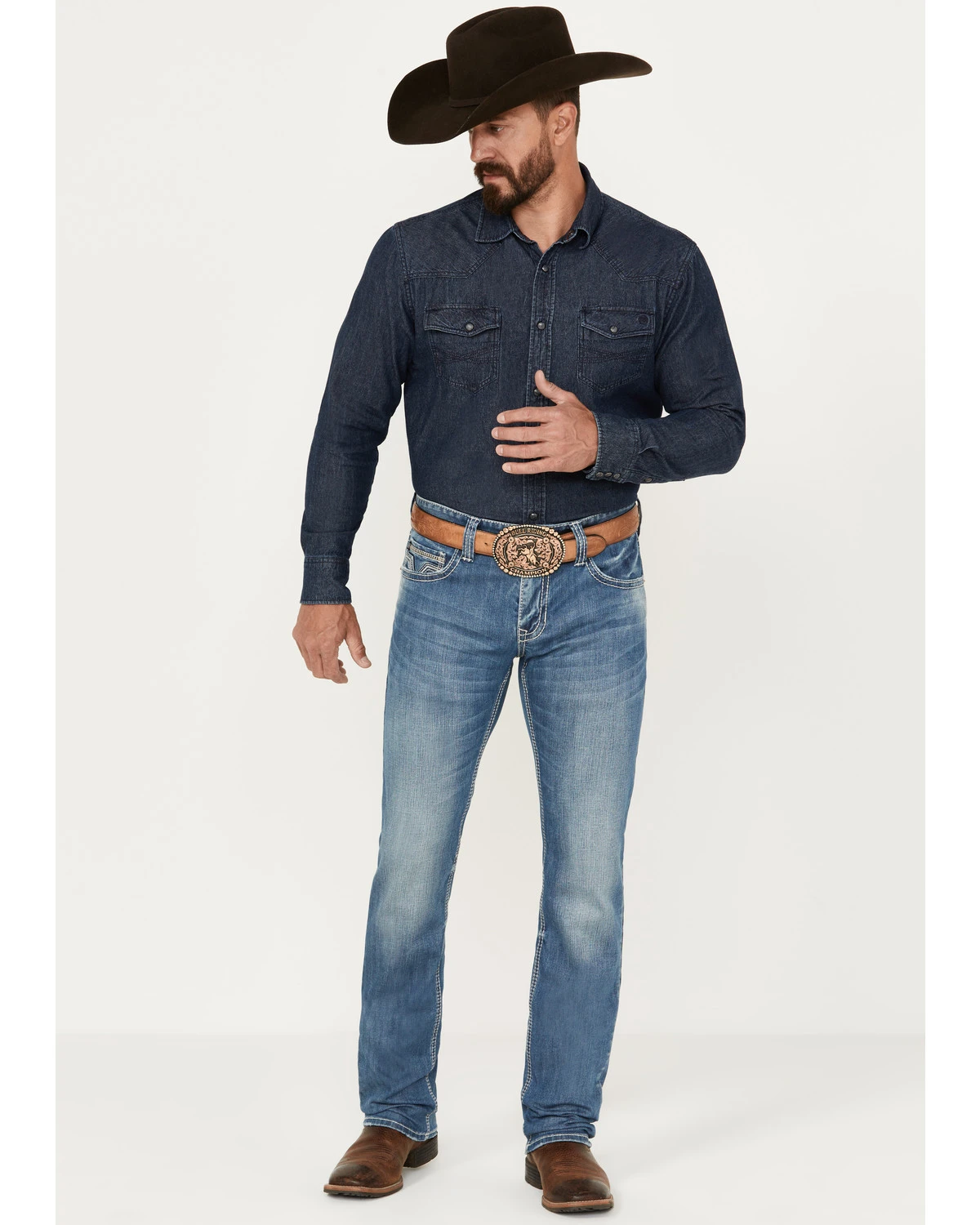 Rock & Roll Denim Men's Rifle Medium Vintage Wash Skinny Stretch ReFlex Denim Jeans - Image 3