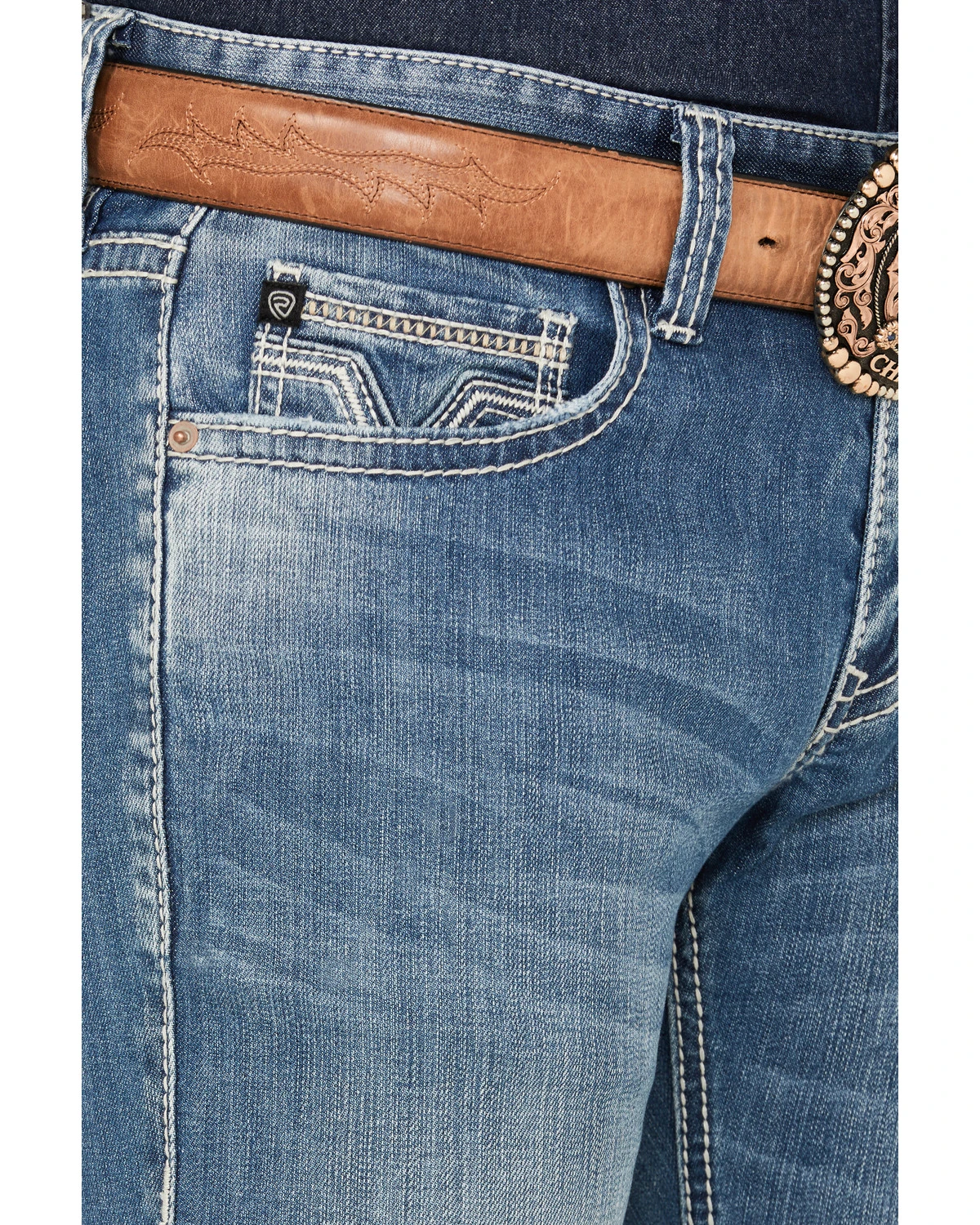 Rock & Roll Denim Men's Rifle Medium Vintage Wash Skinny Stretch ReFlex Denim Jeans - Image 4